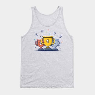 Trophy For 1st Place, 2nd Place And 3rd Place Winner Cartoon Tank Top